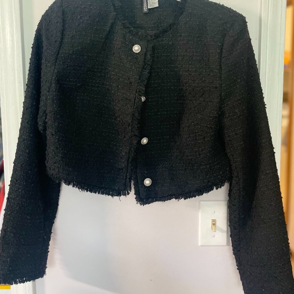 Cropped Tweed Blazer H&M